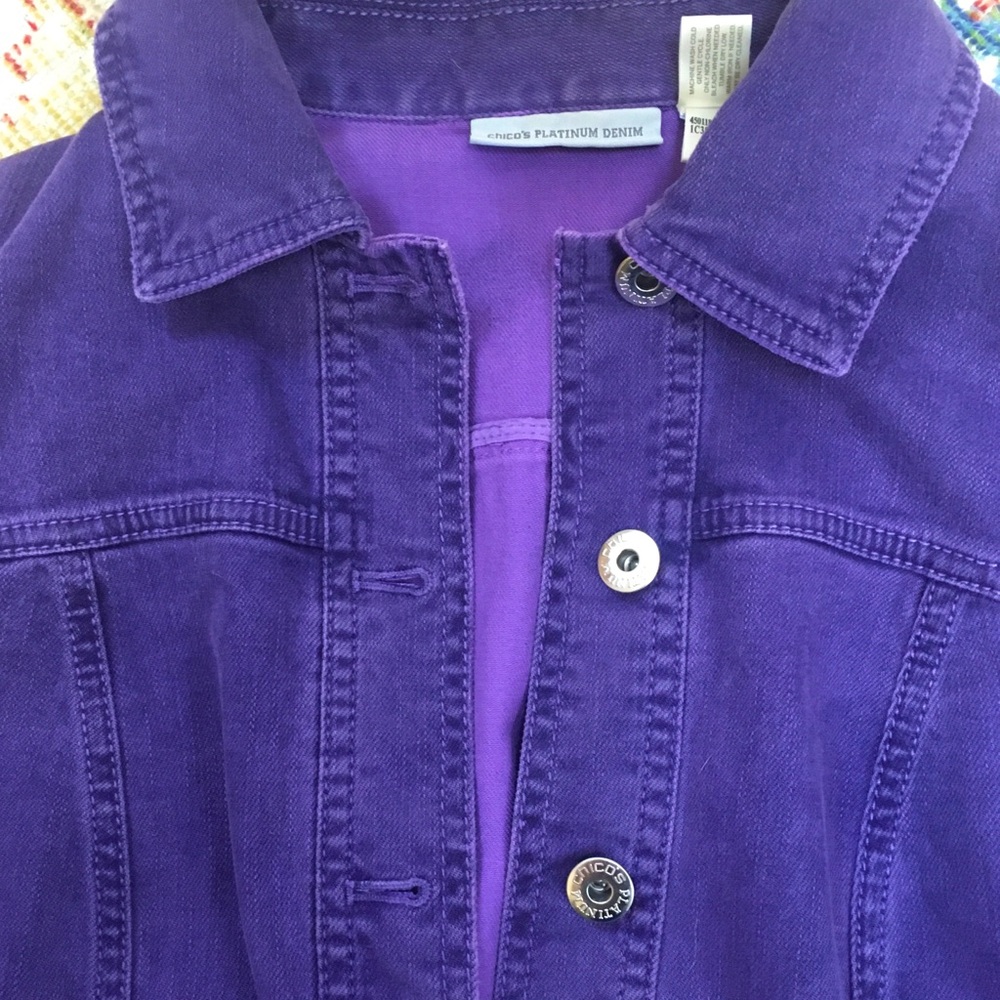 Chicos Purple Jean jacket.